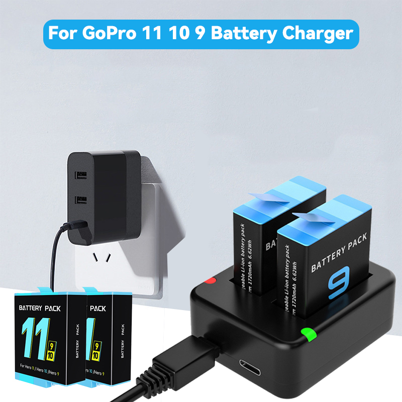 Gopro Action Camera Hero 12 Black - Caricabatteria doppio con slot a doppia