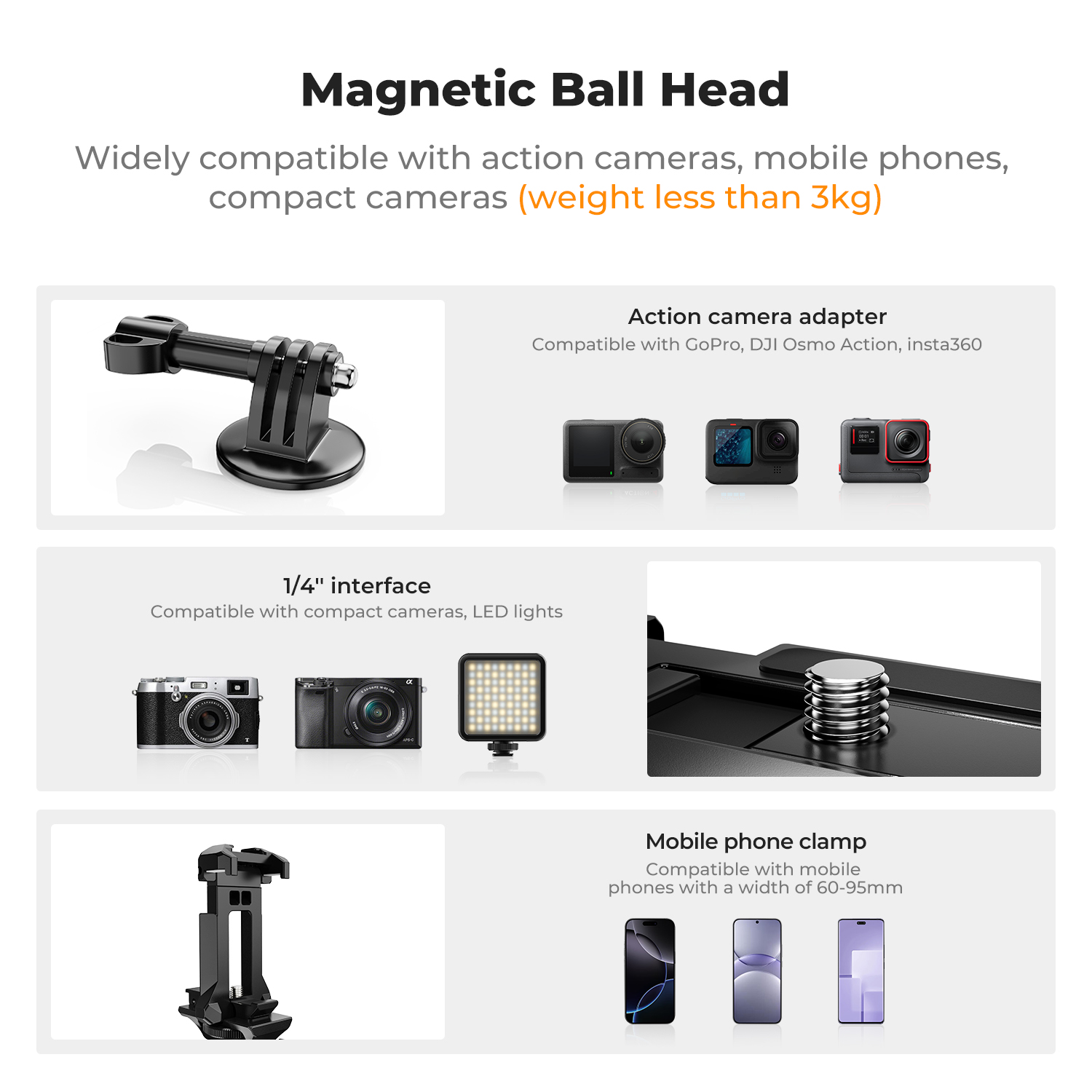 Supporto Magnetico K&F CONCEPT - Gopro Action Camera Hero 12 Black recensione e prezzo